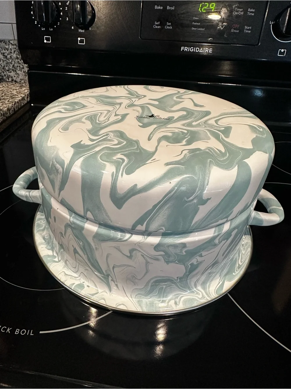 Golden Rabbit turquoise swirl